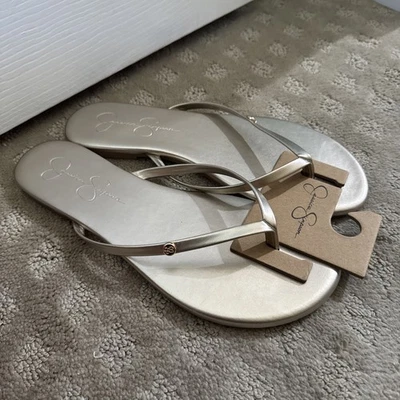 Sandalias pantuflas Jessica Simpson doradas claras. Talla 9. ¡NUEVO! Foto 1 de 4