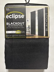 1pc 42"x84" Blackout Braxton Thermaback Window Curtain Panel, Black By Eclipse - Picture 1 of 8