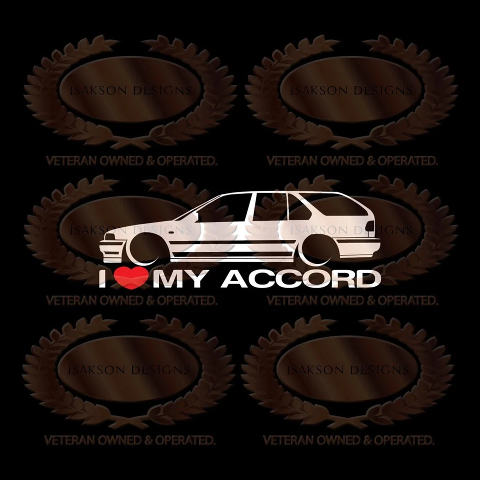 Calcomanía bajada I Love My Accord para camioneta Honda CB9 Foto 1 de 1