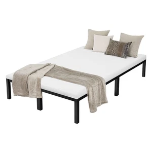 Metallbett Bettgestell Schlafzimmerbett Stahl Bett Lattenrost Schwarz 120x200 cm - Bild 1 von 7