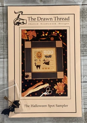 The Drawn Thread HALLOWEEN SPOT SAMPLER Counted Cross Stitch Pattern & Charms - Image 1 of 4