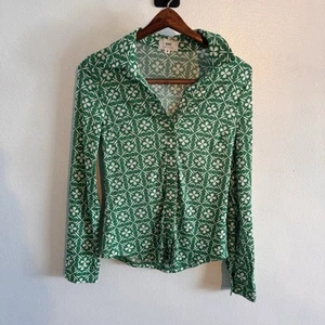 Blusa Have Los Angeles Retro Años 70 Botón Frontal Mujer Verde San Patricio Talla Pequeña - Imagen 1 de 10