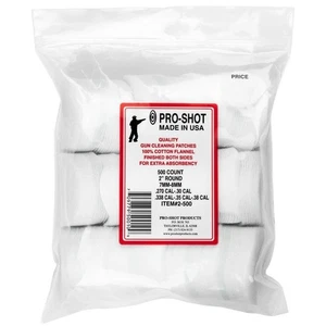 Pro-Shot Cotton Cleaning Patches For .270-.38 Caliber 2" Round - 2500 - Picture 1 of 1