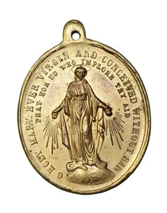United States 1830 Blessed Virgin Mary Medal Gilt Brass BVM - Picture 1 of 2