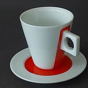 Nescafe Dolce Gusto Cup and Saucer with orange stripe - Picture 1 of 4