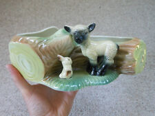 Hornsea Pottery vase with lamb and bunny rabbit number 106