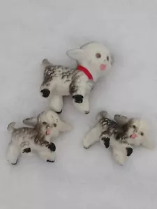 Vintage Wilton Lamb Cake Toppers Cupcake Toppers Set of 3 - Picture 1 of 8