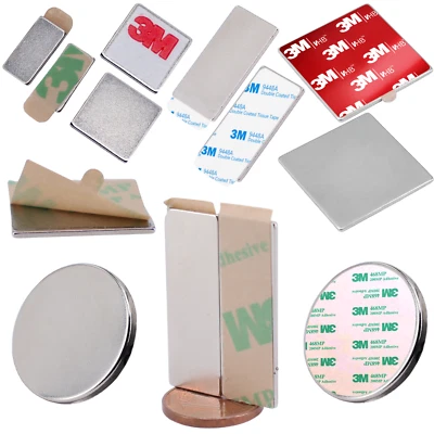 Neodym Magnete Selbstklebend N52 N45 Scheiben Quader Mit 3M Klebepad Klebemagnet - Bild 1 von 4