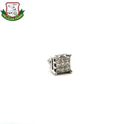 Men's 10KT Gold & Diamond Single Cluster Earring, 0.18CTW (oe-lmw) (PPJ049556) - Image 1 of 3