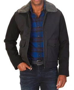 NUOVO BOMBER GIACCA NAUTICA RIMOVIBILE COLLETTO SHERPA NERO S $228 - Foto 1 di 2