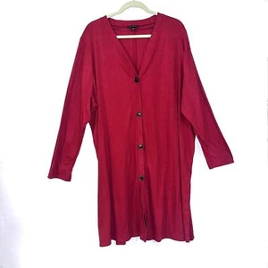 Lane Bryant Size 22/24 Long Ribbed Duster Cardigan Jacket Burnt Orange  - Picture 1 of 8