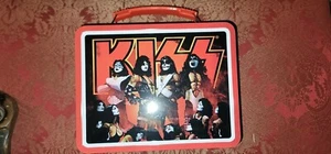KISS LOVE GUN Embossed Lunch Box Tin Tote NO THERMOS IN HAND SIMMONS STANLEY - Picture 1 of 5
