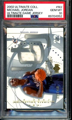 2002-03 Upper Deck Ultimate Collection #MJ Michael Jordan Jerseys PSA 10 #/250 - Image 1 of 2