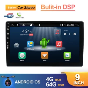Radio estéreo para automóvil 9" Single Din Android Auto Car Play GPS Navi DSP RDS 4 GB + 64 GB - Imagen 1 de 16