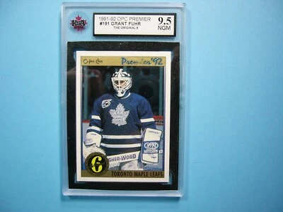 Tarjeta de hockey 1991/92 O-PEE-CHEE PREMIER NHL #191 Grant Fuhr KSA 10 GEMA COMO NUEVA OPC Foto 1 de 2