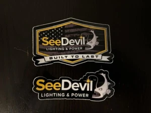 SEE DEVIL lighting Decal Stickers 2pc set racing ultra4 utv overlanding offroad - Picture 1 of 1
