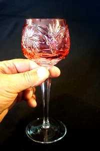 Beautiful Bohemian Vintage Ruby Crystal Wine Hock - Picture 1 of 4