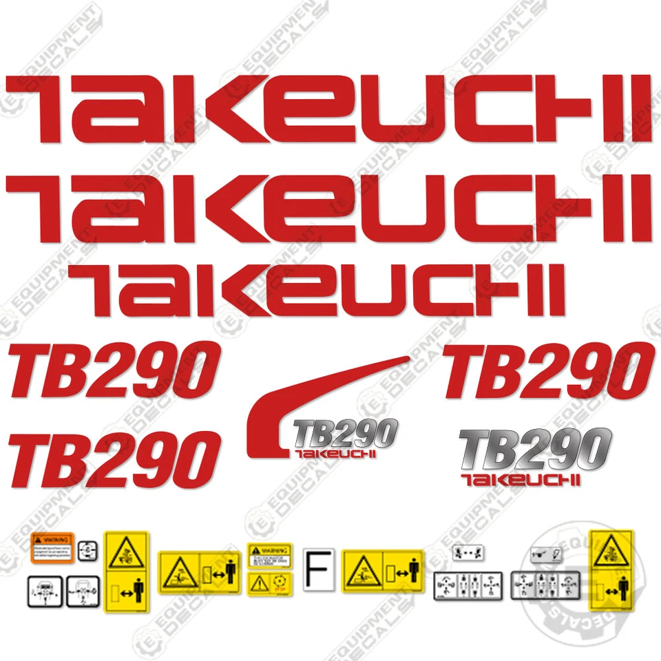 Kit de calcomanías para mini excavadora Takeuchi TB 290 calcomanías para equipo TB290 Foto 1 de 1