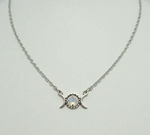 Crescent Triple Moon Goddess Priestess Choker Necklace Wicca Pagan Wiccan Gothic - Picture 1 of 65