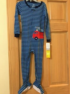 New Carter's 1-Piece Firetruck Cotton Pajama PJs Footie Sleeper Toddler Boy - Picture 1 of 1