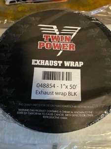 Twin Power Exhaust Wrap, Black 048854 - 1" x 50' - Picture 1 of 1