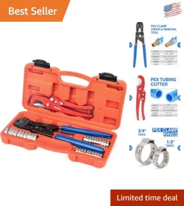 Versatile PEX Clamp Tool Set with Stainless Steel Rings - Ideal for Home Repairs - Picture 1 of 10