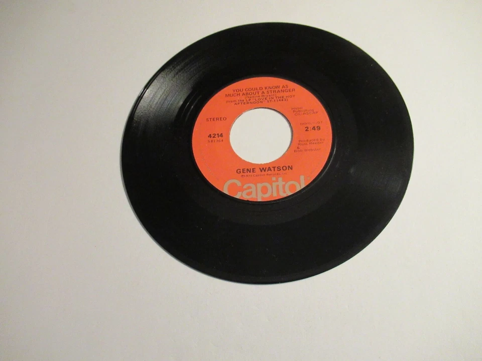 Gene Watson: You Could Know As Much About A Stranger / 45 Rpm 1976  - Image 1 of 2