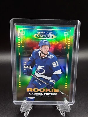2021-22 UD Stature Gabriel Fortier Rookie Photo Variation Green #'d 62/66 - Image 1 of 2