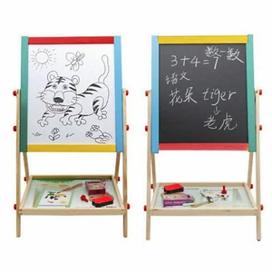 2 in 1 Holz Staffelei Whiteboard Tafel Groß Holz Kinder Zeichnen Kunst Kreide  - Bild 1 von 47