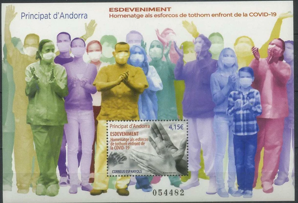 Испанская Андорра 2021 Медицина, Остановка Пандемии, Корона, COVID-19 Как новая без наклеек и следов** - Изображение 1 из 1