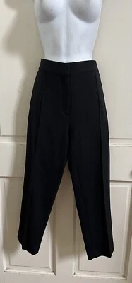 IRO RARO! Pantalones Pantalones negros de tiro alto mezcla de lana con costuras delanteras planas talla 40 Foto 1 de 4