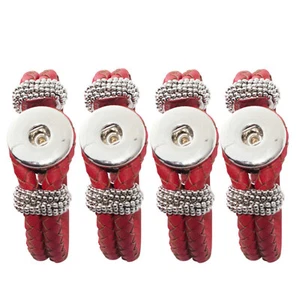 4er Set Armbände aus geflochtenen Leder mit einem Clickbutton - Bild 1 von 3