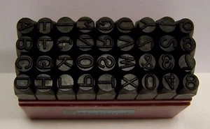 Pittsburgh Stempelset Buchstabe Zahl Stanzer Stahl 1/4" A-Z, 0-9 Metall Stanzwerkzeug - Bild 1 von 4