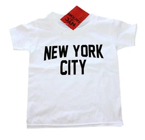 New York City Youth T-Shirt Screenprinted White Lennon Tee - Picture 1 of 1