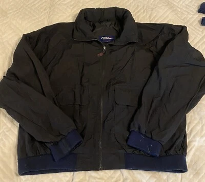 Chaqueta De Colección Retro Cool Grandpa Años 80 Blusa Catalina Para Hombre XL Azul Marino Negra Foto 1 de 4
