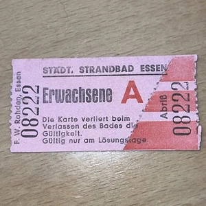 alte Eintrittskarte Städtisches Strandbad Essen 60er Jahre - Bild 1 von 2