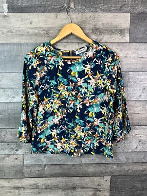 Sami & Lavi Anthropologie Womens Blouse Top Size Small Navy Floral Print Boxy - Image 1 of 4