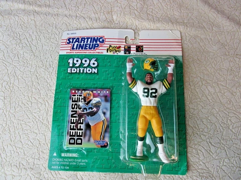 1996 GREEN BAY PACKERS REGGIE WHITE STARTING LINEUP SEALED on Card Cover