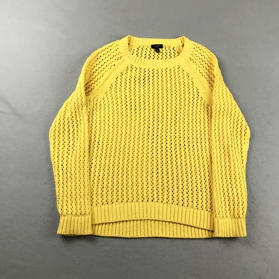 Talbots Sweater Womens MP Yellow Raglan Long Sleeves Open Knit Pullover - Image 1 of 4