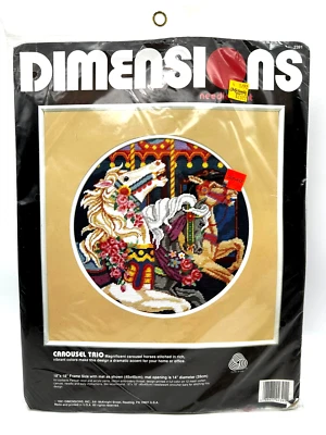 Vintage Dimensions Carousel Horses Trio Cross Stitch Kit NEW - image 1 of 3