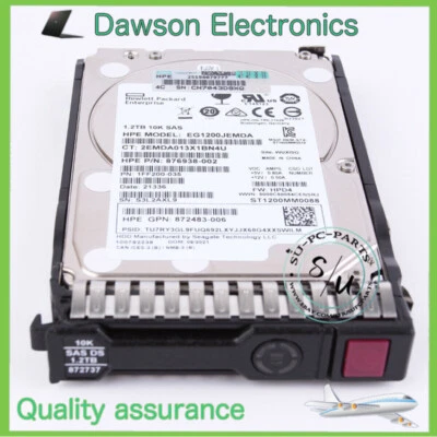 NEW 1.2TB 12G 10K SAS DS HDD with Tray for HPE Server 872479-B21 872737-001 - Image 1 of 4