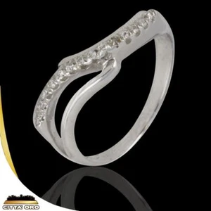 ANELLO DONNA ORO BIANCO 18 KT COD:AV021 CON DIAMANTI 0.15 CT GR:2.49 - Imagen 1 de 1