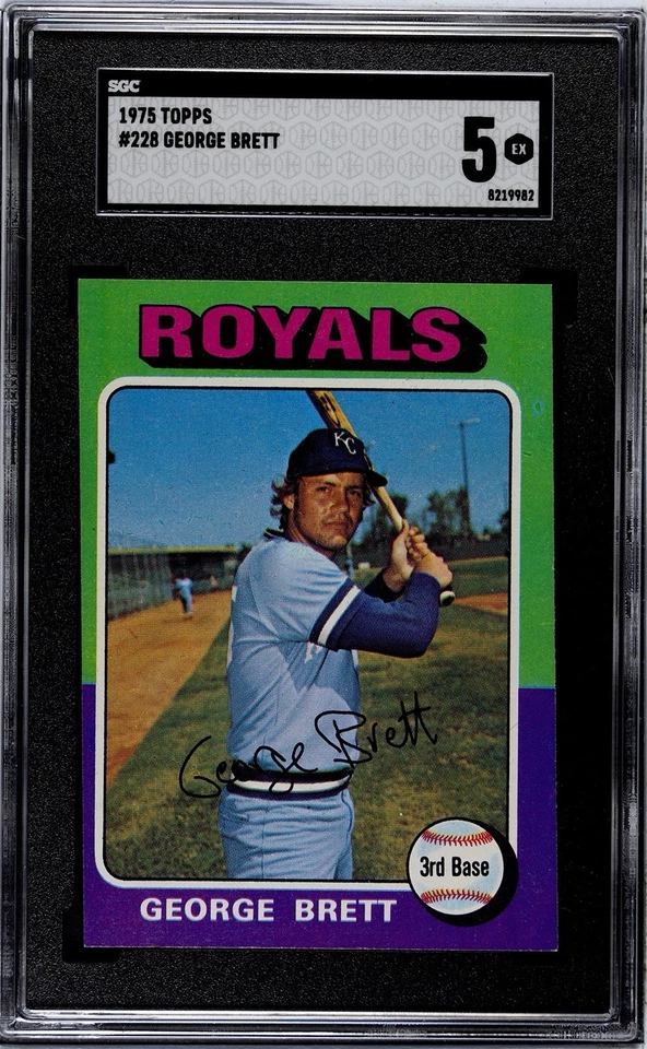 1975 Topps George Brett #228 SGC 5 novato RC HOF certificado # 821982 Foto 1 de 2