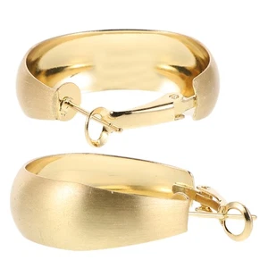 Paar runde Vintage dicke hohle goldene Creolen Metall Ohrringe für Damen - Bild 1 von 19