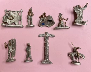 Juego de 9 estatuillas nativas americanas de peltre MWFP C. Julian de los años 90 - Imagen 1 de 10