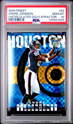 2004 Topps Finest 52 Andre Johnson Gold XFractor #/150 PSA 10 Houston Texans - Image 1 of 2