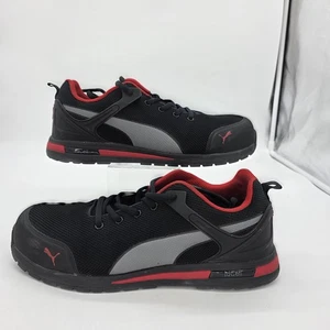 Zapato Deportivo Puma Levity Tejido Bajo Trabajo Hombres 10.5 Negro Rojo IdCell Puntera de Seguridad ASTM - Imagen 1 de 10