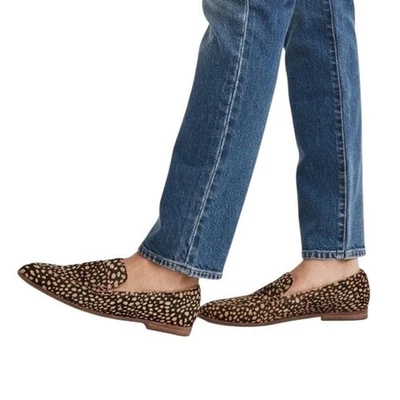 Zapato mocasín Madewell The Alex en pelo de becerro punteado negro talla 7 venta al por menor $148 Foto 1 de 4