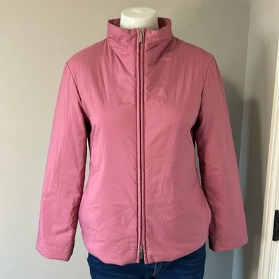 Abrigo Max Mara Plumón Empacable Bolsillos Cremallera Completa Diseñador Lujo Rosa Talla 4 Foto 1 de 4