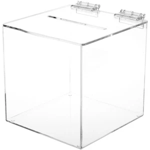 Plymor Clear Acrylic Ballot / Collection / Donation Box, 6" W x 6" D x 6" H - Picture 1 of 1